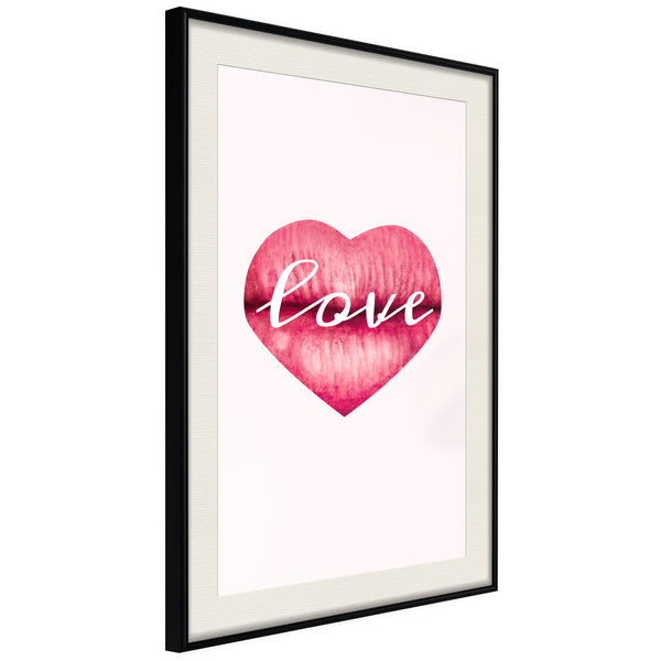 Poster - Kiss of Love  - zwart passepartout