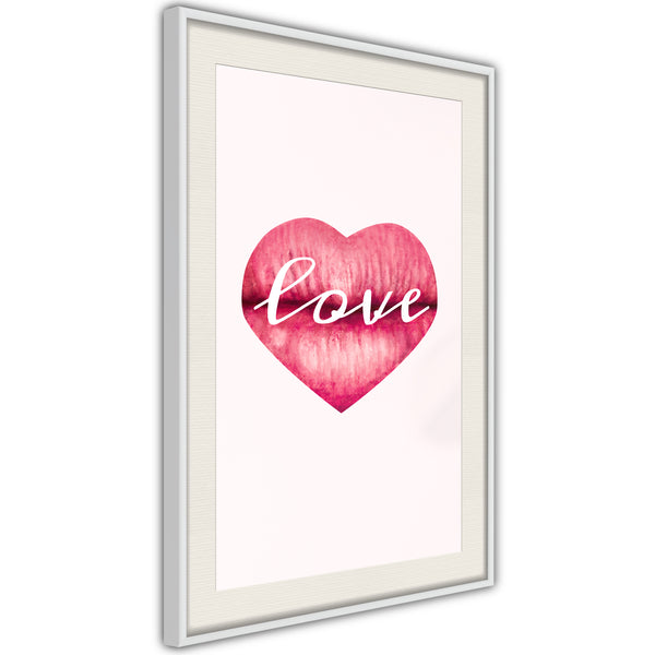 Poster - Kiss of Love  - wit passepartout