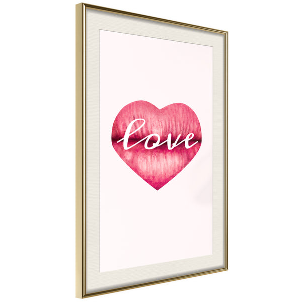 Poster - Kiss of Love  - goud passepartout