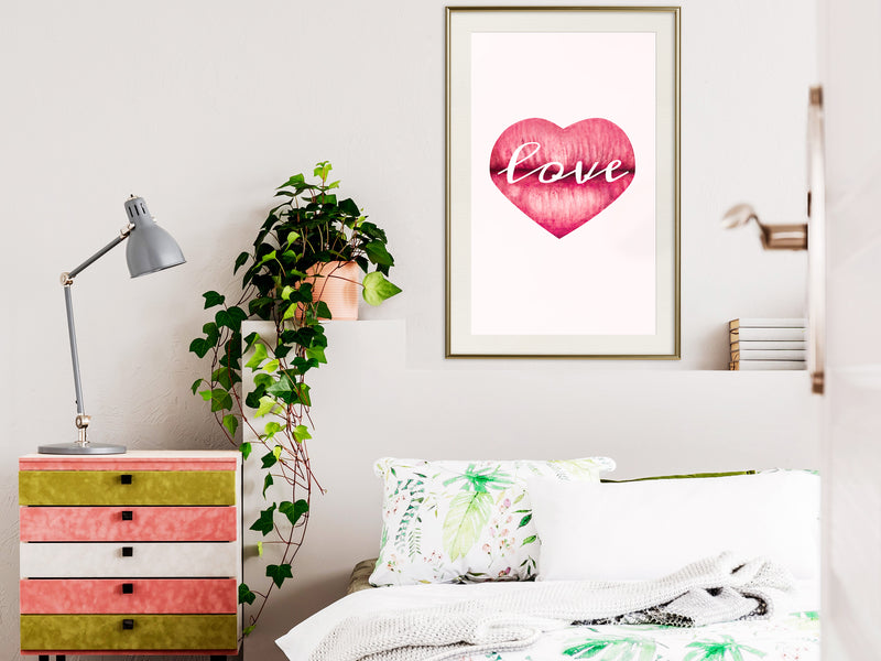 Poster - Kiss of Love  - goud passepartout