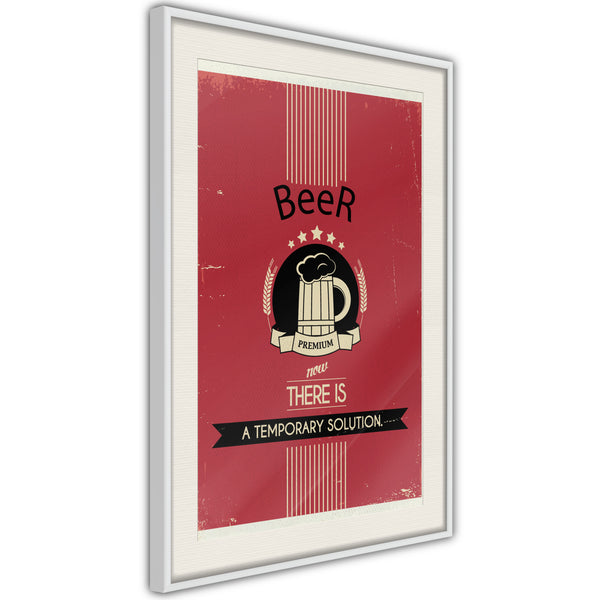 Poster - Temporary Solution  - wit passepartout