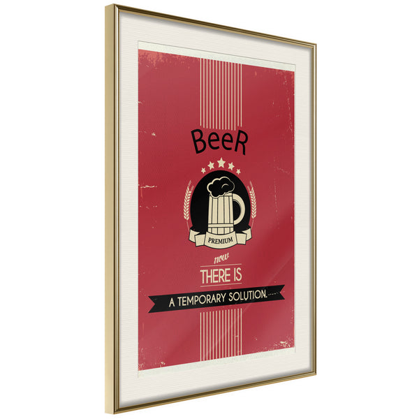 Poster - Temporary Solution  - goud passepartout