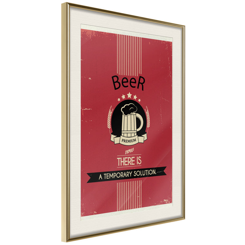 Poster - Temporary Solution  - goud passepartout