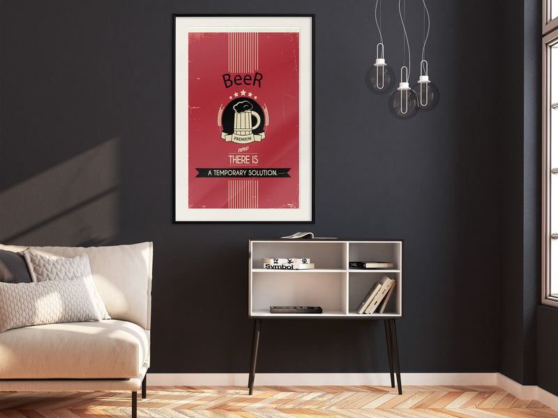 Poster - Temporary Solution  - zwart passepartout