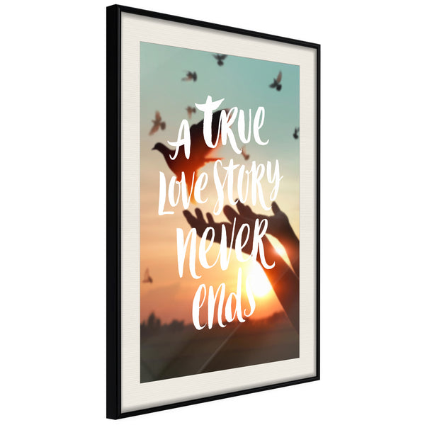 Poster - Love Story  - zwart passepartout