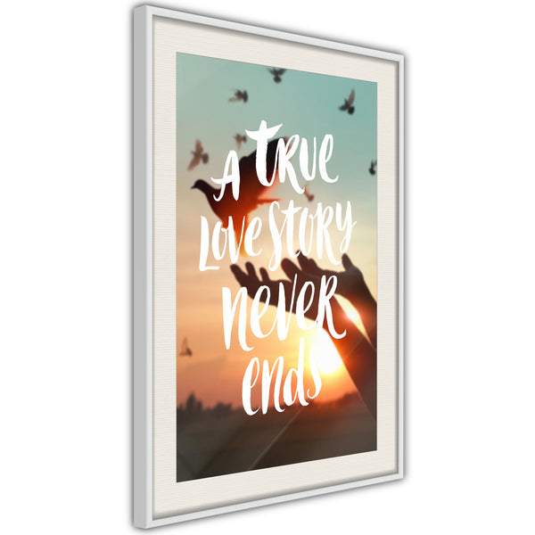 Poster - Love Story  - wit passepartout