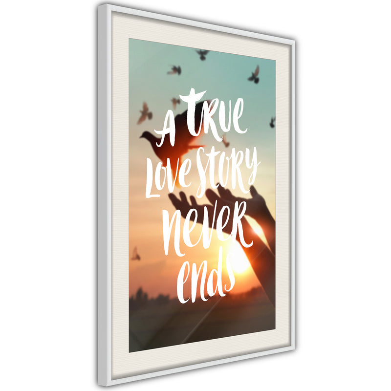 Poster - Love Story  - wit passepartout