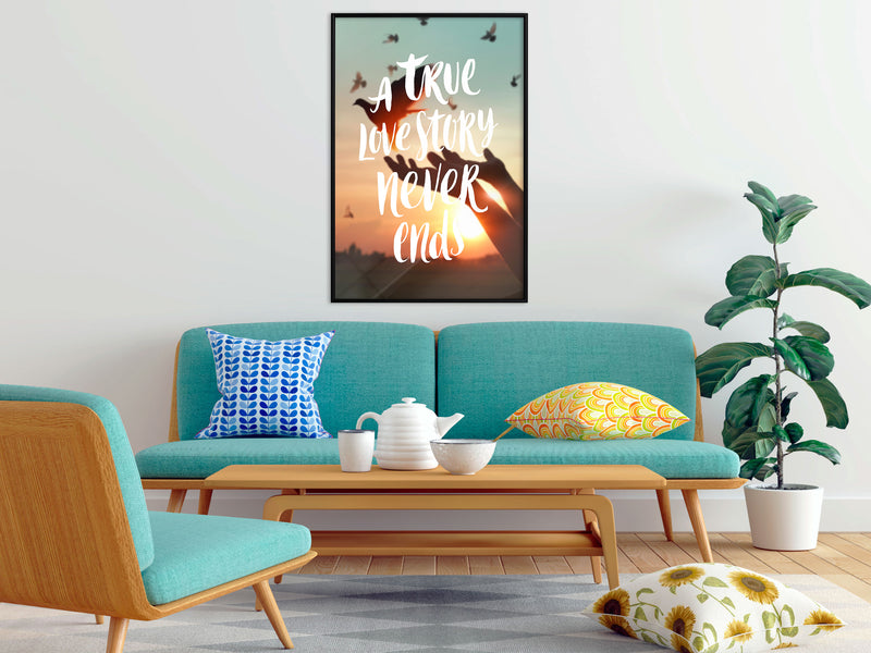 Poster - Love Story  - zwart