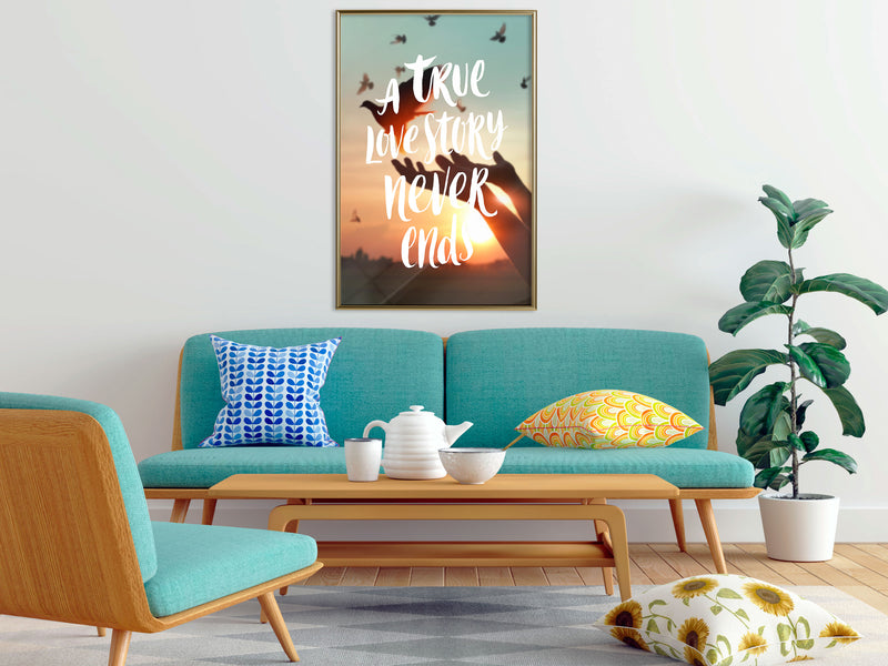 Poster - Love Story  - goud