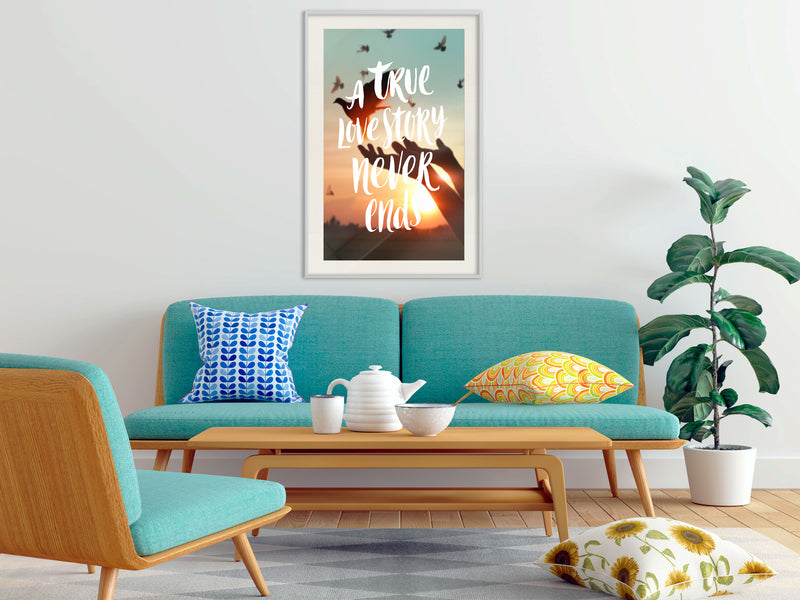 Poster - Love Story  - wit passepartout