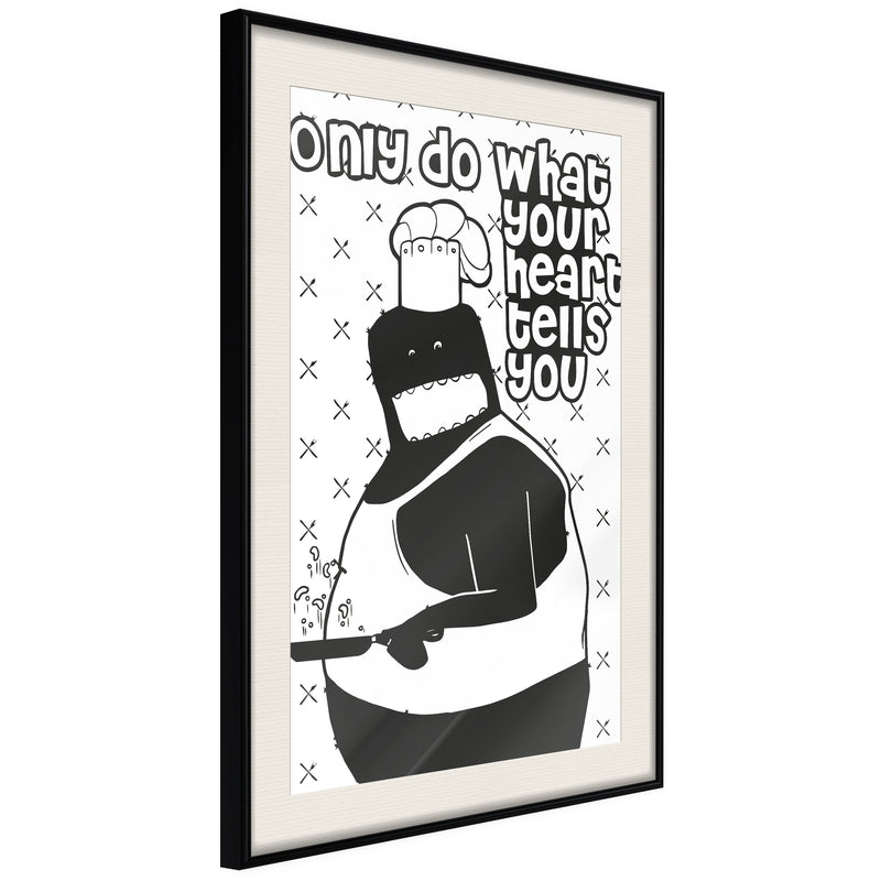 Poster - Follow Your Heart II  - zwart passepartout