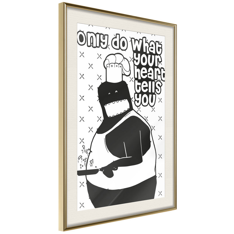 Poster - Follow Your Heart II  - goud passepartout