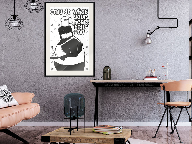 Poster - Follow Your Heart II  - zwart passepartout