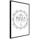Poster - Pizza  - zwart