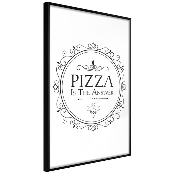 Poster - Pizza  - zwart