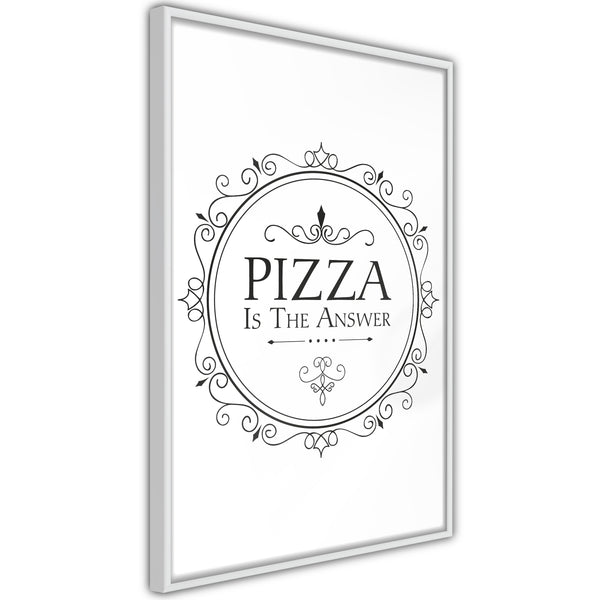 Poster - Pizza  - wit