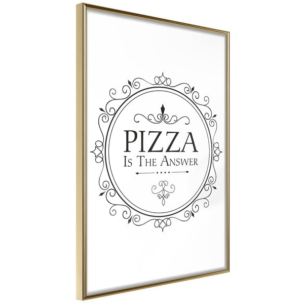 Poster - Pizza  - goud
