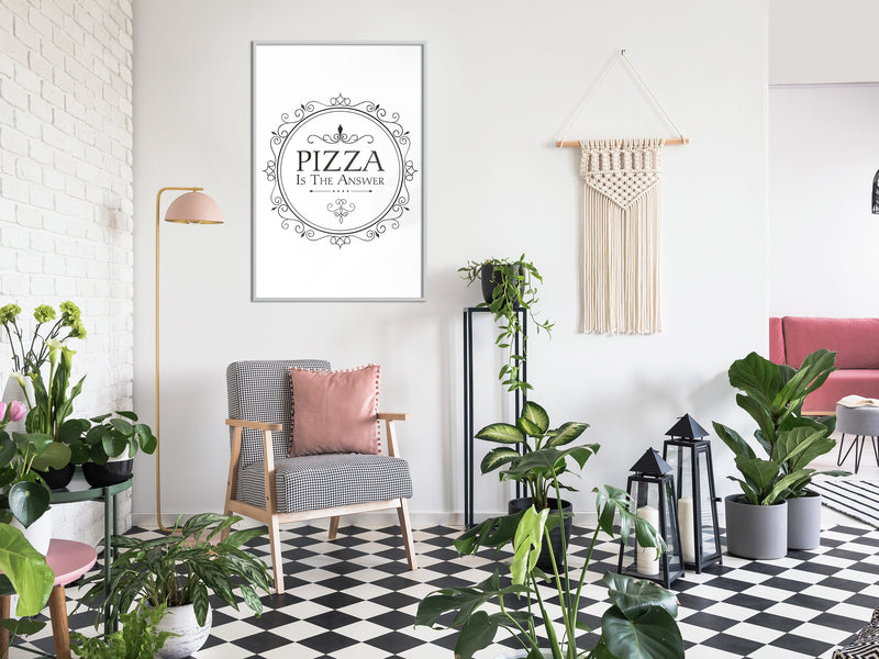 Poster - Pizza  - wit