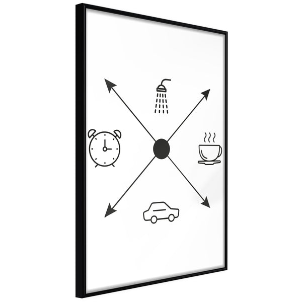 Poster - Morning Routine  - zwart