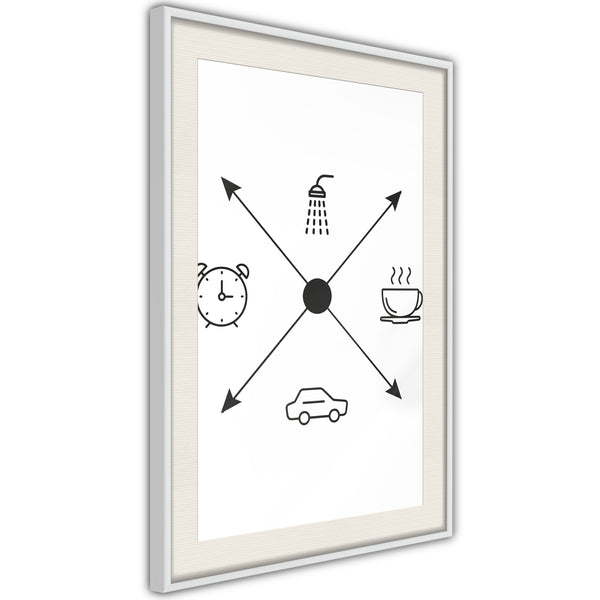 Poster - Morning Routine  - wit passepartout