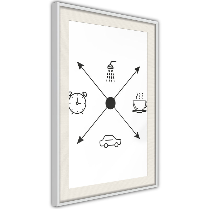 Poster - Morning Routine  - wit passepartout