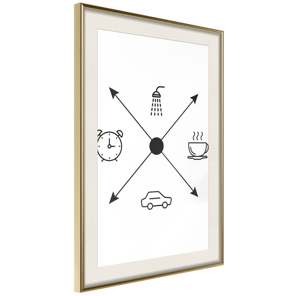 Poster - Morning Routine  - goud passepartout
