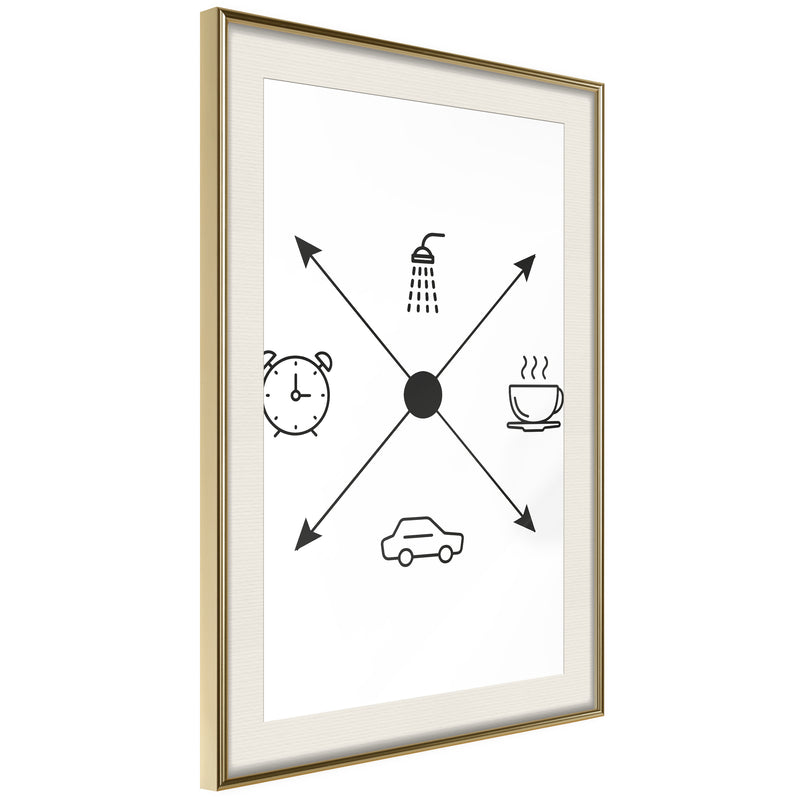 Poster - Morning Routine  - goud passepartout