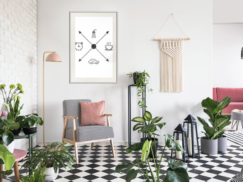 Poster - Morning Routine  - wit passepartout