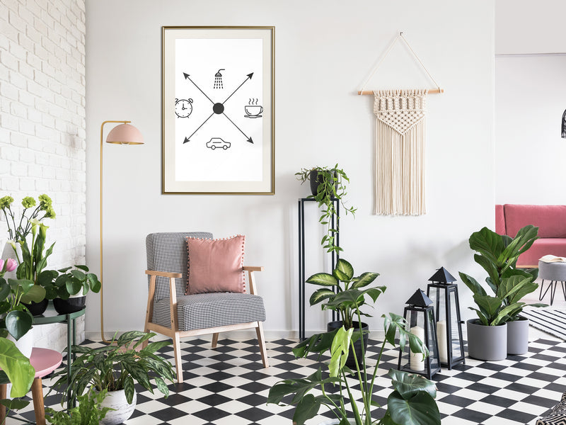 Poster - Morning Routine  - goud passepartout