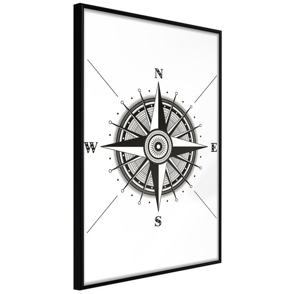 Poster - Rose of the Winds  - zwart