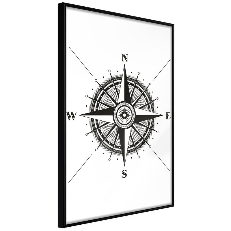 Poster - Rose of the Winds  - zwart