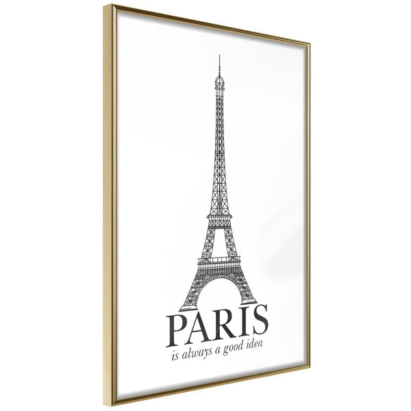 Poster - Eiffel Tower  - goud