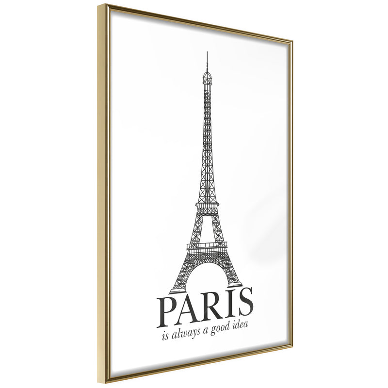 Poster - Eiffel Tower  - goud