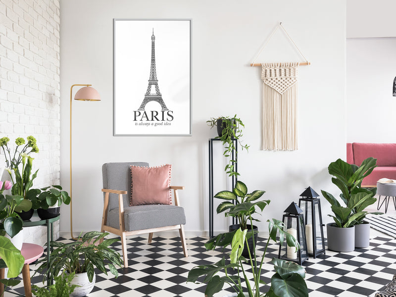 Poster - Eiffel Tower  - wit