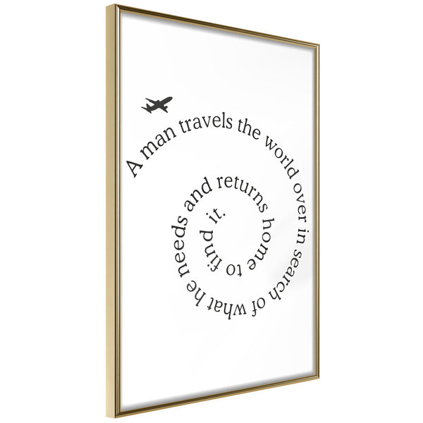Poster - Travel Broadens the Mind  - goud