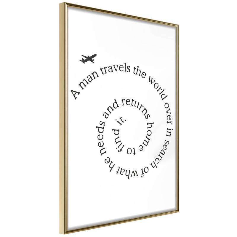 Poster - Travel Broadens the Mind  - goud