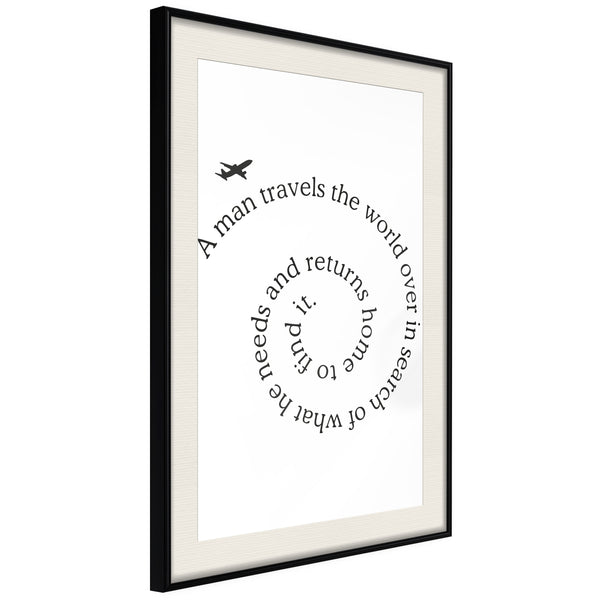 Poster - Travel Broadens the Mind  - zwart passepartout