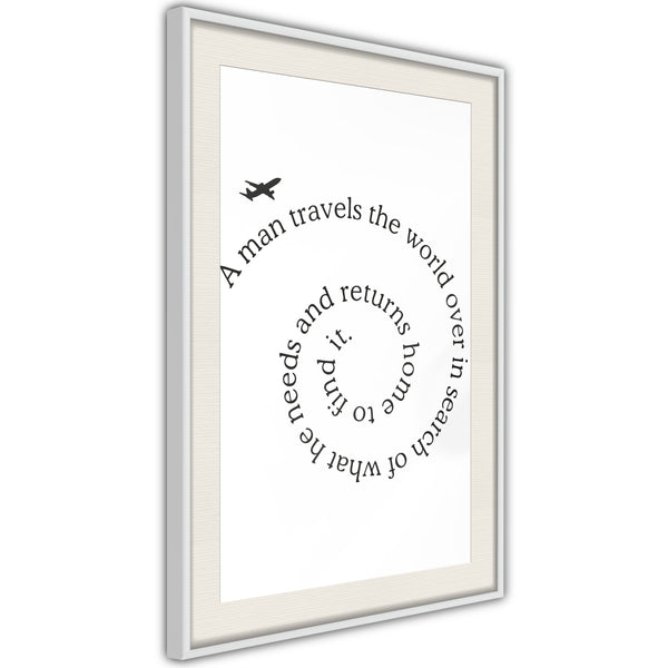 Poster - Travel Broadens the Mind  - wit passepartout