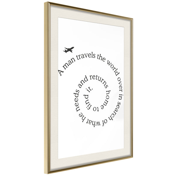 Poster - Travel Broadens the Mind  - goud passepartout