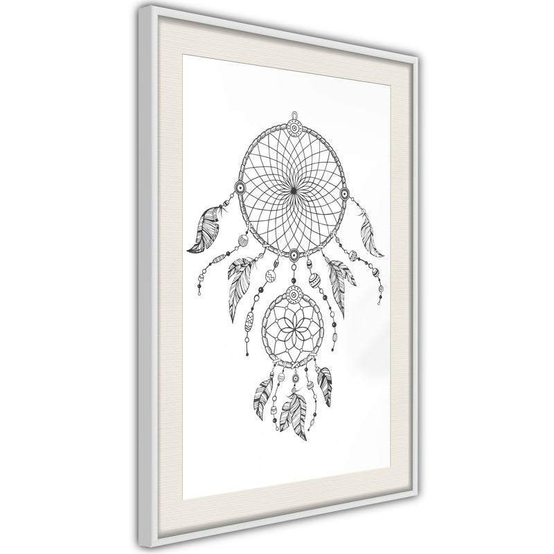 Poster - Catch Your Dreams  - wit passepartout