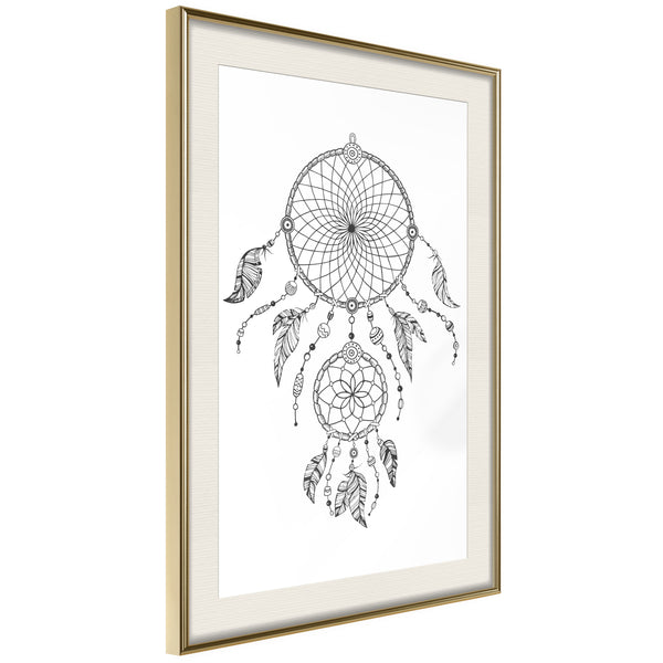 Poster - Catch Your Dreams  - goud passepartout