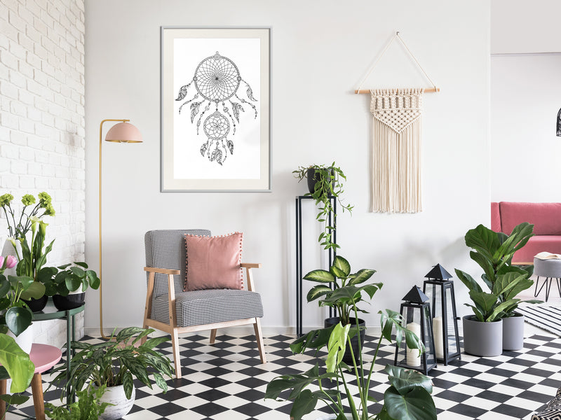 Poster - Catch Your Dreams  - wit passepartout