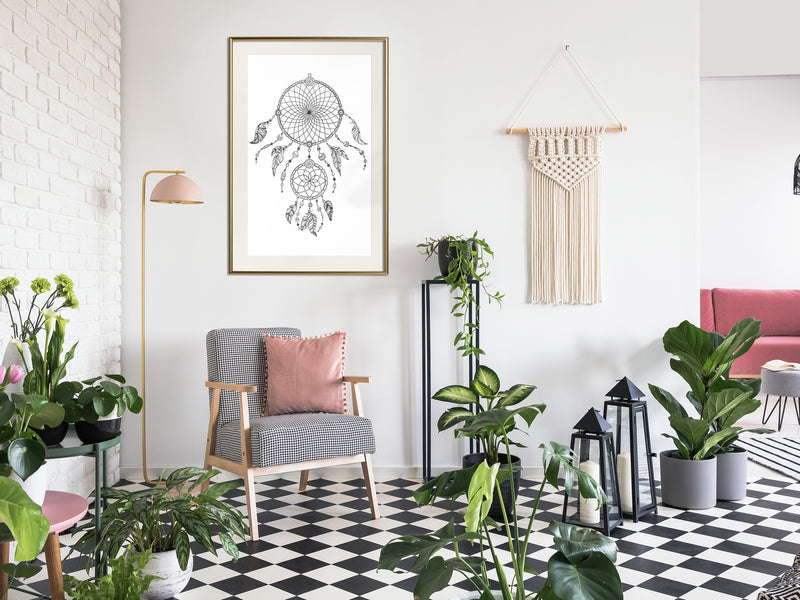 Poster - Catch Your Dreams  - goud passepartout