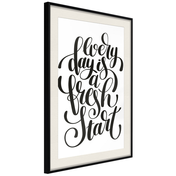 Poster - Fresh Start  - zwart passepartout