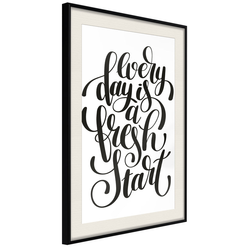 Poster - Fresh Start  - zwart passepartout