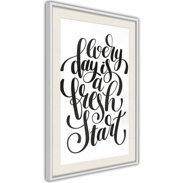 Poster - Fresh Start  - wit passepartout