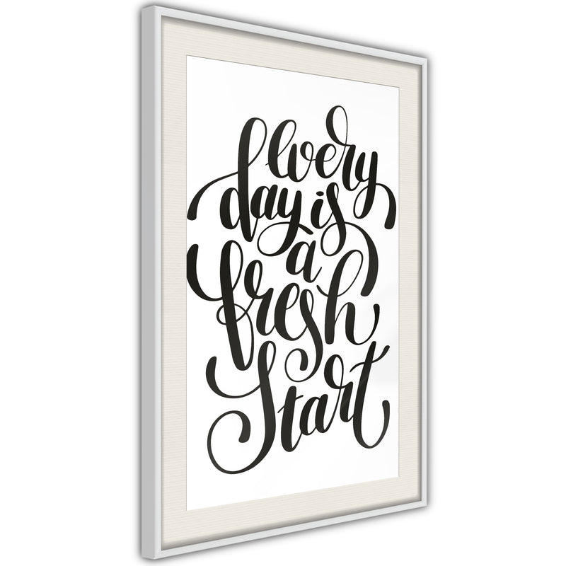 Poster - Fresh Start  - wit passepartout