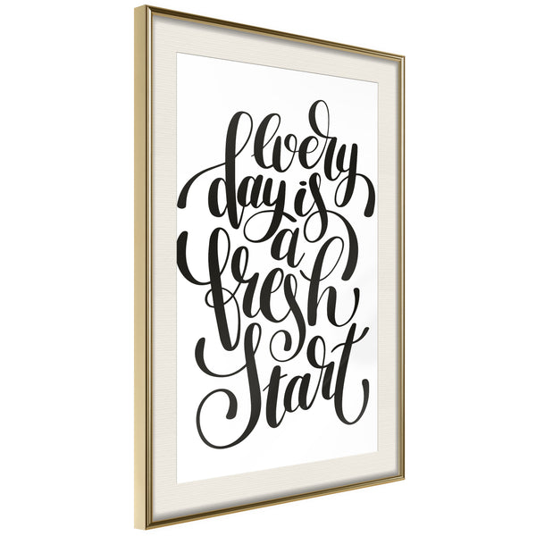Poster - Fresh Start  - goud passepartout