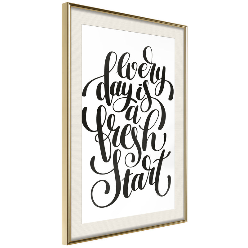 Poster - Fresh Start  - goud passepartout