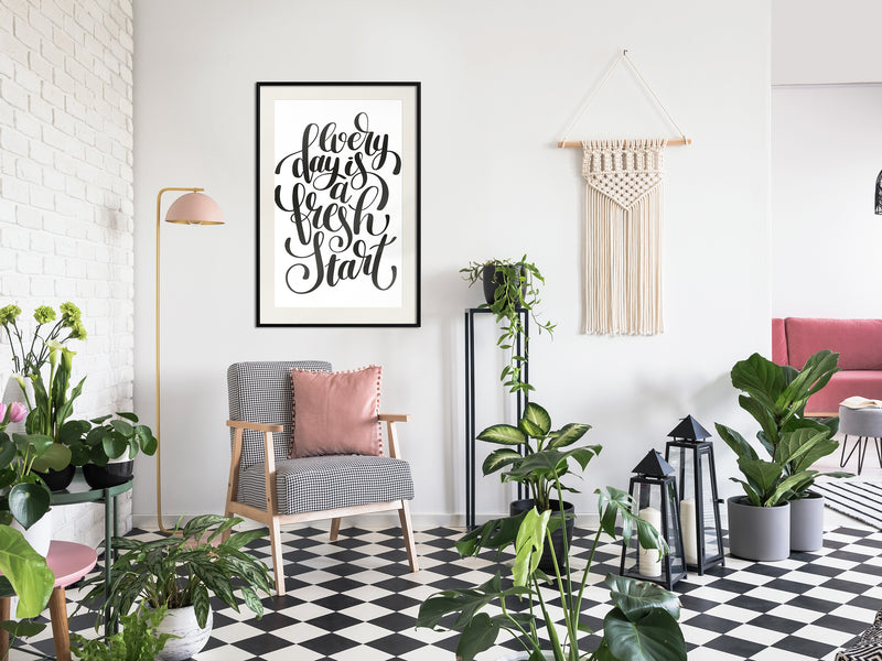 Poster - Fresh Start  - zwart passepartout